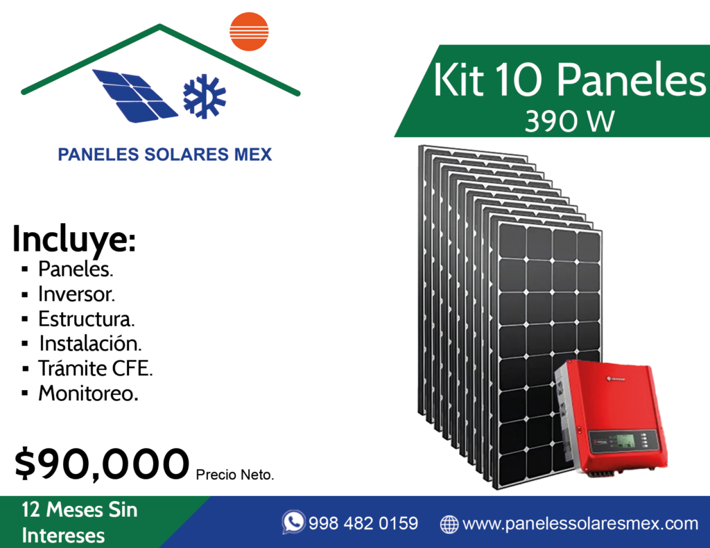 Kit 10 Paneles Solares 390 W